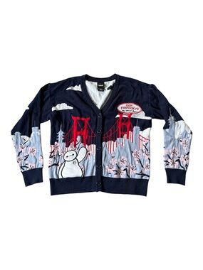 Disney Big Hero 6 Baymax SanFransokyo Boxlunch Exclusive Cardigan Size Large